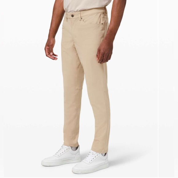 Lululemon Mens ABC Pant Slim 32" Warpstreme Straight Leg Trench Tan Size 31 Golf - Picture 1 of 11
